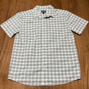 Patagonia Button Front Shirt Men’s Medium / M Green Plaid Organic Cotton Blend